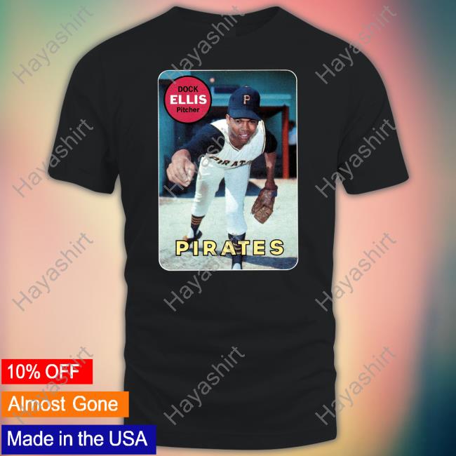 1969 Topps Rookie Dock Ellis Pirates  Retro Baseball Card T-Shirt – HOMAGE